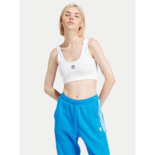 adidas Biustonosz top adicolor Trefoil IN4116 Biały ze sklepu MODIVO w kategorii Biustonosze - zdjęcie 182608688
