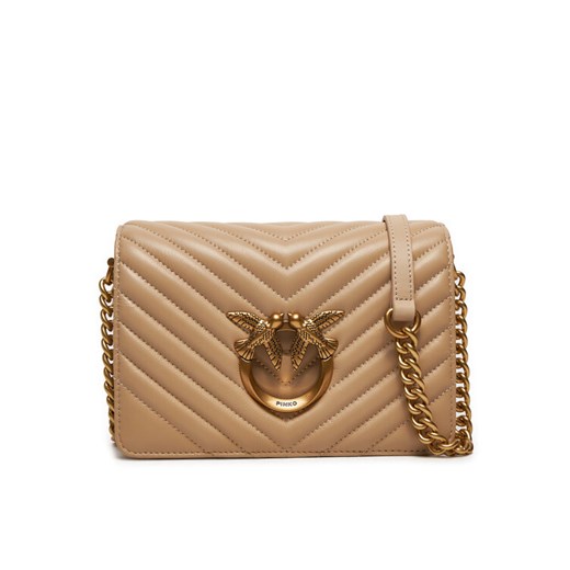 Pinko Torebka Love Click Mini AI 24-25 PLTT 100067 A0GK Beżowy ze sklepu MODIVO w kategorii Listonoszki - zdjęcie 182608775