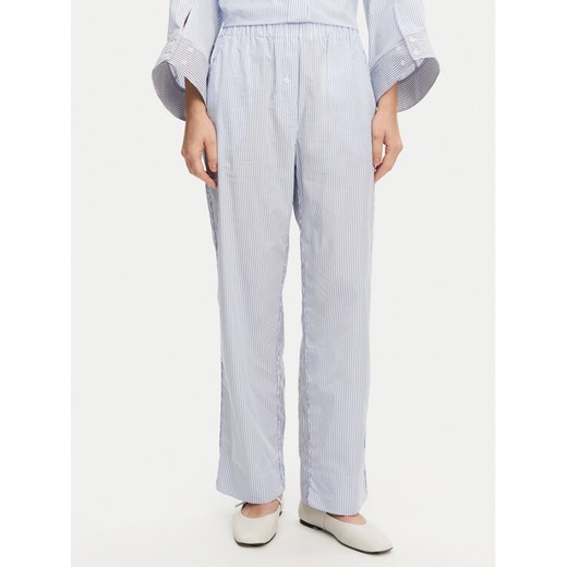 Munthe Spodnie materiałowe Fidda 251142725126 Błękitny Loose Fit ze sklepu MODIVO w kategorii Spodnie damskie - zdjęcie 182608816
