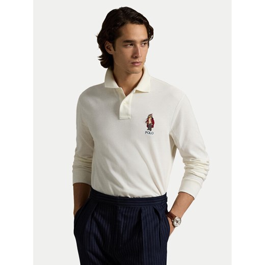 Polo Ralph Lauren Polo 710951641001 Écru Classic Fit ze sklepu MODIVO w kategorii T-shirty męskie - zdjęcie 182608858