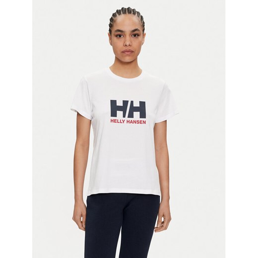 Helly Hansen T-Shirt W Hh Logo T-Shirt 2.0 34465 Biały Regular Fit ze sklepu MODIVO w kategorii Bluzki damskie - zdjęcie 182608877