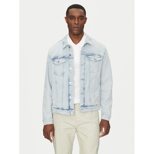 Calvin Klein Jeans Kurtka jeansowa J30J327590 Niebieski Slim Fit ze sklepu MODIVO w kategorii Kurtki męskie - zdjęcie 182608946