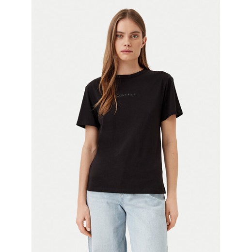Calvin Klein T-Shirt K20K208294 Czarny Regular Fit ze sklepu MODIVO w kategorii Bluzki damskie - zdjęcie 182608947