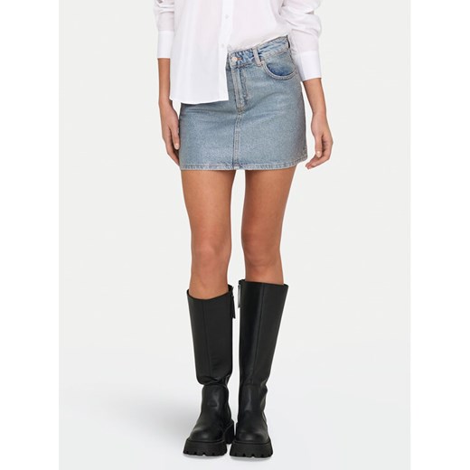 ONLY Spódnica jeansowa Hollywood 15342137 Niebieski Regular Fit ze sklepu MODIVO w kategorii Spódnice - zdjęcie 182608997