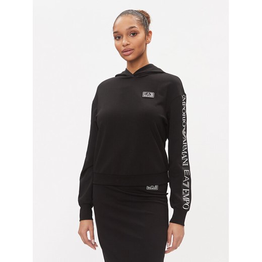 EA7 Emporio Armani Bluza 3DTM32 TJKWZ 1200 Czarny Regular Fit ze sklepu MODIVO w kategorii Bluzy damskie - zdjęcie 182609019