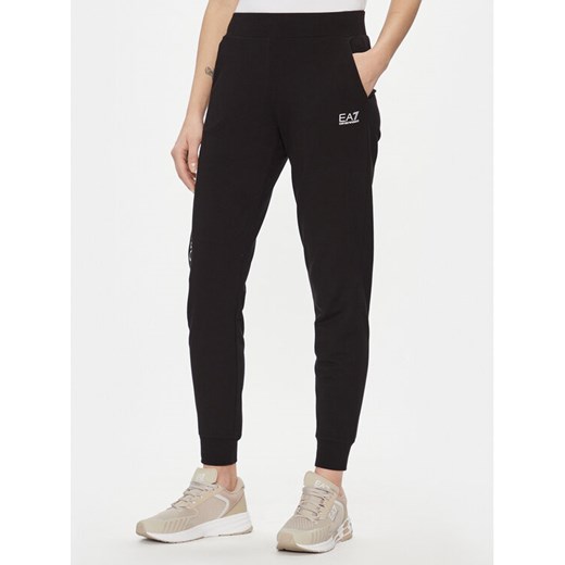EA7 Emporio Armani Spodnie dresowe 8NTP85 TJTXZ 0203 Czarny Regular Fit ze sklepu MODIVO w kategorii Spodnie damskie - zdjęcie 182609028
