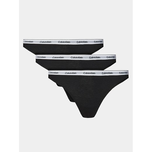 Calvin Klein Underwear Komplet 3 par stringów 000QD5209E Czarny ze sklepu MODIVO w kategorii Majtki damskie - zdjęcie 182609069