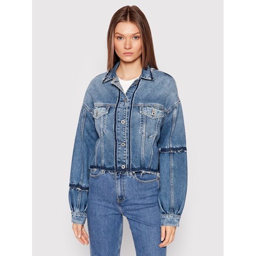 Pepe Jeans Kurtka jeansowa Sage Reclaim PL402062 Niebieski Relaxed Fit ze sklepu MODIVO w kategorii Kurtki damskie - zdjęcie 182609078
