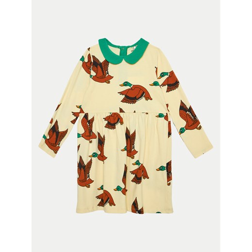 Mini Rodini Sukienka codzienna Ducks 2275012123 Żółty Regular Fit ze sklepu MODIVO w kategorii Sukienki dziewczęce - zdjęcie 182609219