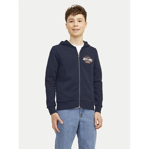 Jack&Jones Junior Bluza Logo 12258858 Granatowy Regular Fit ze sklepu MODIVO w kategorii Bluzy chłopięce - zdjęcie 182609247
