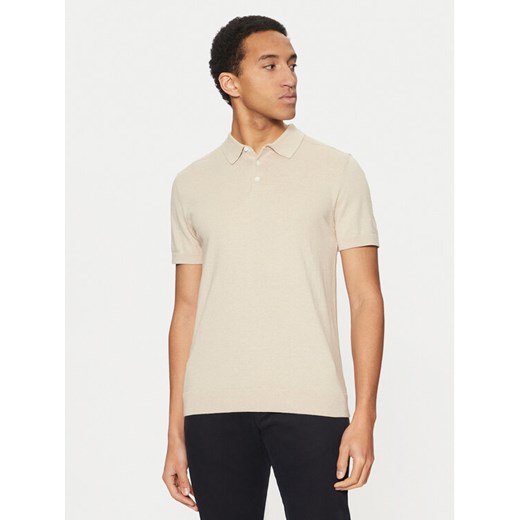 Selected Homme Polo 16092437 Beżowy Regular Fit ze sklepu MODIVO w kategorii T-shirty męskie - zdjęcie 182609267