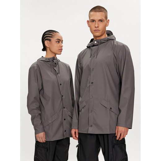 Rains Kurtka przeciwdeszczowa Jacket W3 12010 Szary Regular Fit ze sklepu MODIVO w kategorii Kurtki męskie - zdjęcie 182609295
