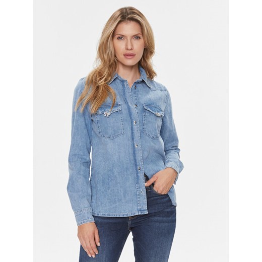 Guess Koszula jeansowa W4RH75 D59K1 Niebieski Regular Fit ze sklepu MODIVO w kategorii Koszule damskie - zdjęcie 182609358