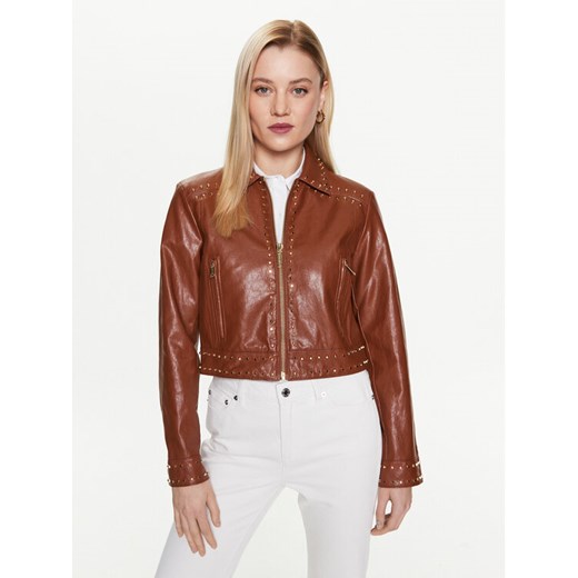 MICHAEL Michael Kors Kurtka z imitacji skóry Astor MS320B7DTW Brązowy Cropped Fit ze sklepu MODIVO w kategorii Kurtki damskie - zdjęcie 182609457