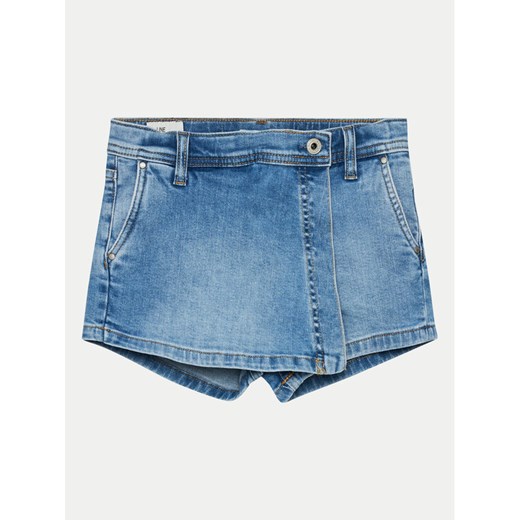 Pepe Jeans Szorty jeansowe A-Line Skort Hw Jr PG800862 Niebieski Regular Fit ze sklepu MODIVO w kategorii Spodenki dziewczęce - zdjęcie 182609605