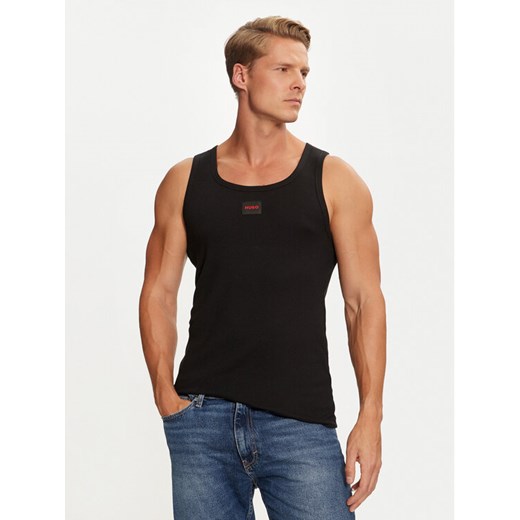 Hugo Tank top Edge 50515657 Czarny Regular Fit ze sklepu MODIVO w kategorii T-shirty męskie - zdjęcie 182609608