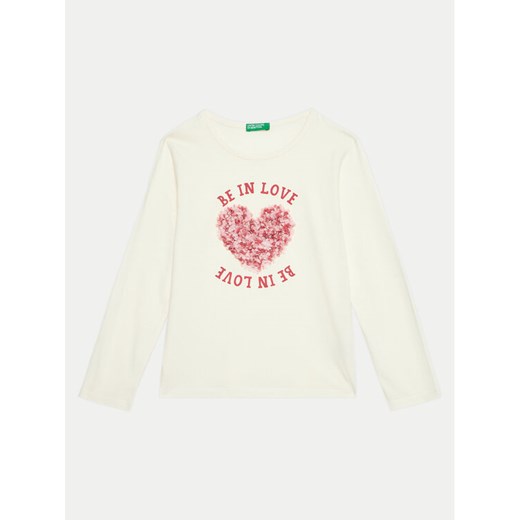 United Colors Of Benetton Bluzka 3I1XG10FG Écru Regular Fit ze sklepu MODIVO w kategorii Bluzki dziewczęce - zdjęcie 182609628