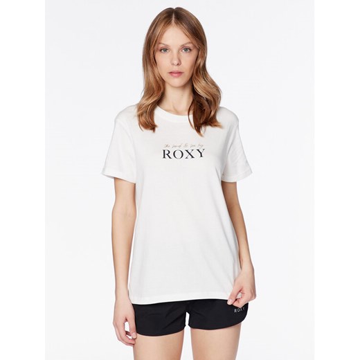Roxy T-Shirt Noon Ocean ERJZT05490 Biały Regular Fit ze sklepu MODIVO w kategorii Bluzki damskie - zdjęcie 182609658