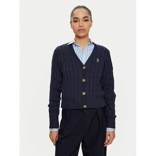 U.S. Polo Assn. Kardigan WUP0400 Granatowy Regular Fit ze sklepu MODIVO w kategorii Swetry damskie - zdjęcie 182609817