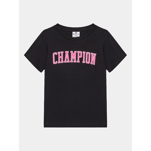 Champion T-Shirt 404658 Czarny Regular Fit ze sklepu MODIVO w kategorii Bluzki dziewczęce - zdjęcie 182609848
