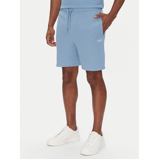 BOSS Szorty piżamowe Waffle Shorts 50535884 Błękitny Relaxed Fit M MODIVO