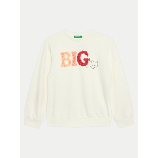 United Colors Of Benetton Bluza 3J68G10FU Écru Regular Fit ze sklepu MODIVO w kategorii Bluzy dziewczęce - zdjęcie 182609879