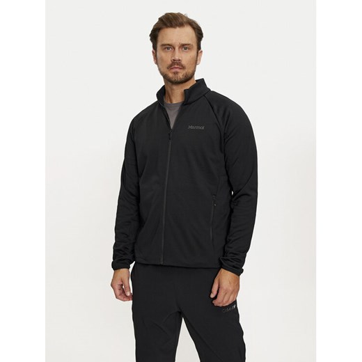 Marmot Bluza techniczna Leconte M15382 Czarny Regular Fit ze sklepu MODIVO w kategorii Bluzy męskie - zdjęcie 182609947