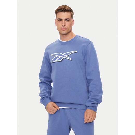 Reebok Bluza Vector Logo 100202411 Niebieski Regular Fit ze sklepu MODIVO w kategorii Bluzy męskie - zdjęcie 182610046