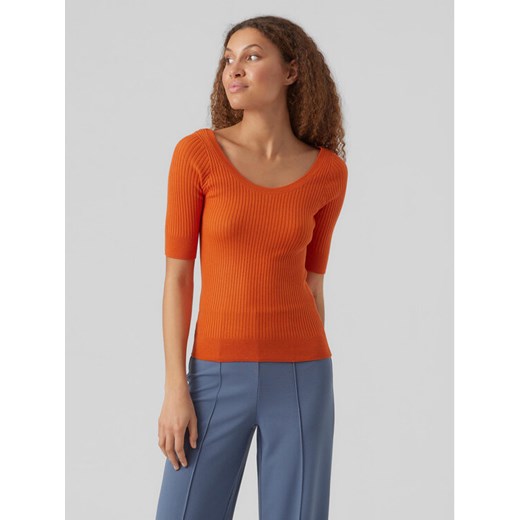Vero Moda Sweter Estela 10277850 Pomarańczowy Slim Fit ze sklepu MODIVO w kategorii Swetry damskie - zdjęcie 182610076
