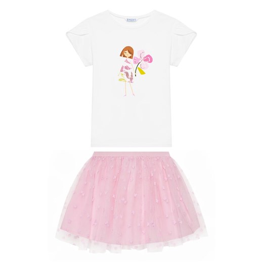 Mayoral Komplet t-shirt i spódniczka 3946 Różowy Regular Fit ze sklepu MODIVO w kategorii Komplety dziewczęce - zdjęcie 182610188
