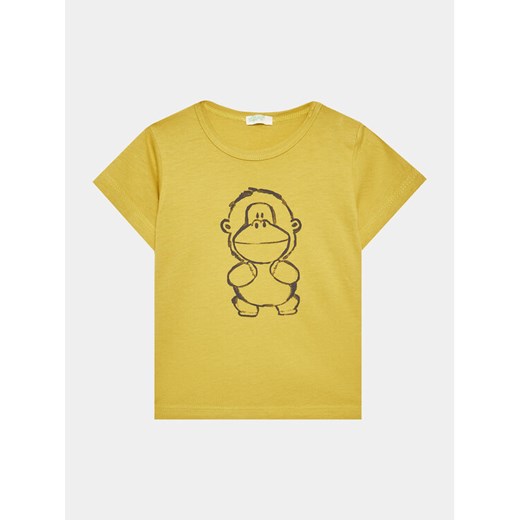 United Colors Of Benetton T-Shirt 3I1XA1030 Żółty Regular Fit ze sklepu MODIVO w kategorii Koszulki niemowlęce - zdjęcie 182610229