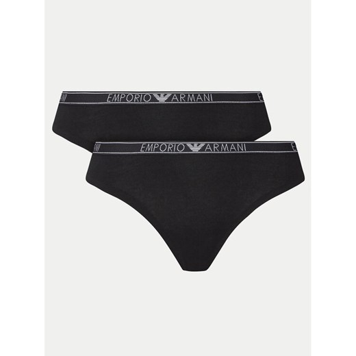 Emporio Armani Underwear Komplet 2 par stringów 163333 4F223 00020 Czarny ze sklepu MODIVO w kategorii Majtki damskie - zdjęcie 182610278