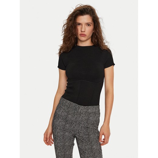 STAUD Bluzka Tigereye R24F3105VN Czarny Slim Fit ze sklepu MODIVO w kategorii Bluzki damskie - zdjęcie 182610376