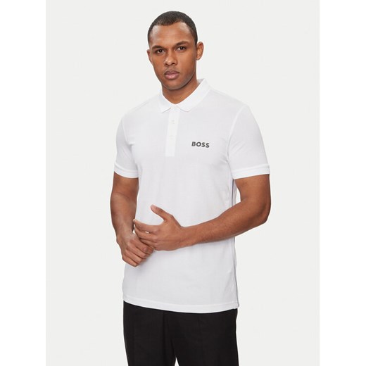 Boss Polo Paule 50512789 Biały Slim Fit ze sklepu MODIVO w kategorii T-shirty męskie - zdjęcie 182610496