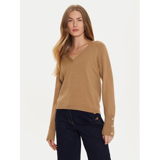 Morgan Sweter 242-MGOLD Beżowy Regular Fit ze sklepu MODIVO w kategorii Swetry damskie - zdjęcie 182610505