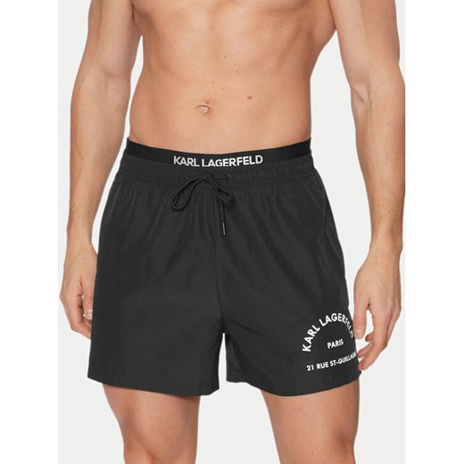 KARL LAGERFELD Szorty kąpielowe A1M46054 Czarny Regular Fit ze sklepu MODIVO w kategorii Kąpielówki - zdjęcie 182610518