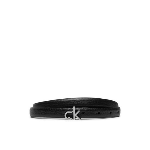 Calvin Klein Pasek Damski Ck Thin Belt 1.5cm Pebble K60K612858 Czarny ze sklepu MODIVO w kategorii Paski damskie - zdjęcie 182610527