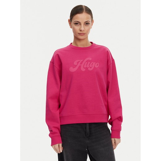 HUGO Bluza Deroxina 50541169 Różowy Relaxed Fit ze sklepu MODIVO w kategorii Bluzy damskie - zdjęcie 182610558
