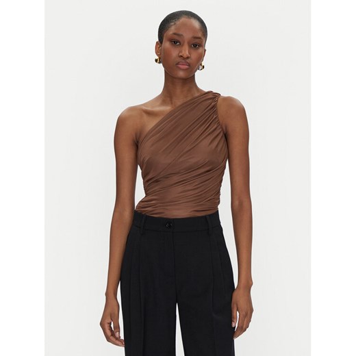 PINKO Top 105048 A2F1 Brązowy Slim Fit ze sklepu MODIVO w kategorii Bluzki damskie - zdjęcie 182610589