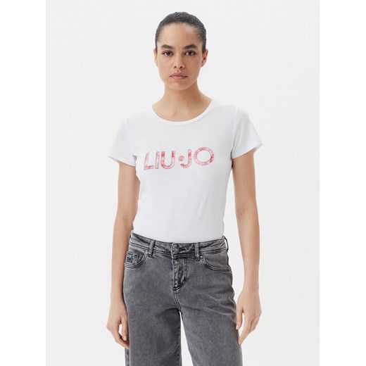 Liu Jo Beachwear T-Shirt VA5154 JS003 Biały Regular Fit ze sklepu MODIVO w kategorii Bluzki damskie - zdjęcie 182610795