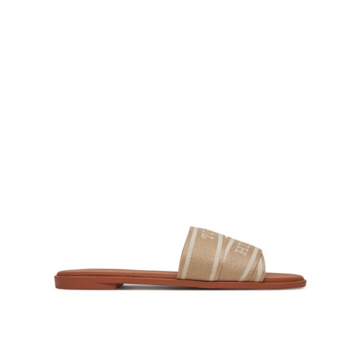 Tommy Hilfiger Klapki Webbing Mule FW0FW08421 Beżowy ze sklepu MODIVO w kategorii Klapki damskie - zdjęcie 182610809