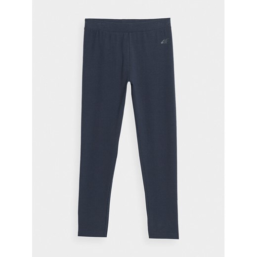 4F Legginsy 4FJAW23TTIGF093 Granatowy Slim Fit ze sklepu MODIVO w kategorii Spodnie dziewczęce - zdjęcie 182610828