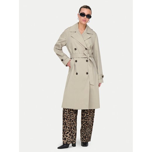 ONLY Trencz Leja 15336402 Beżowy Regular Fit ze sklepu MODIVO w kategorii Płaszcze damskie - zdjęcie 182610837