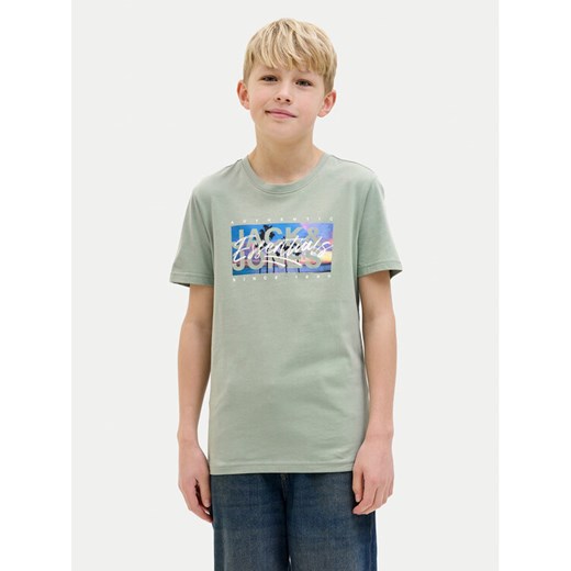 Jack&Jones Junior T-Shirt Colton 12269809 Zielony Regular Fit ze sklepu MODIVO w kategorii T-shirty chłopięce - zdjęcie 182610975