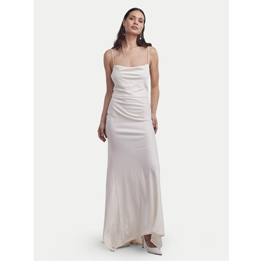 YAS Sukienka wieczorowa Dottea 26030334 Écru Slim Fit ze sklepu MODIVO w kategorii Sukienki - zdjęcie 182611097