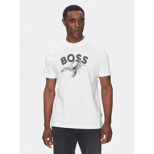 BOSS T-Shirt Te_Bossfish 50539196 Biały Regular Fit ze sklepu MODIVO w kategorii T-shirty męskie - zdjęcie 182611237