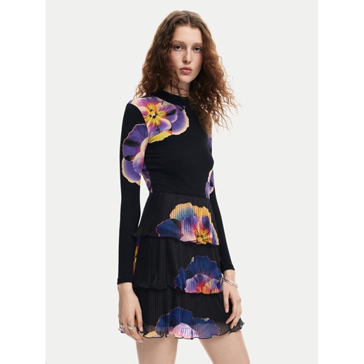 Desigual Sukienka codzienna Pansee Lacroix 24WWVK34 Czarny Regular Fit ze sklepu MODIVO w kategorii Sukienki - zdjęcie 182611405