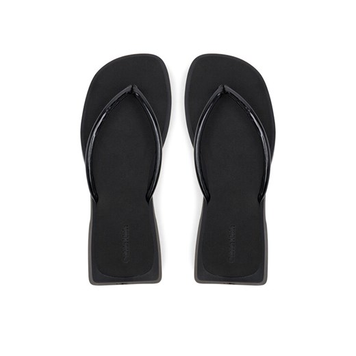 Calvin Klein Jeans Japonki Sq Low Wedge Sandal Stitch YW0YW01716 Czarny ze sklepu MODIVO w kategorii Klapki damskie - zdjęcie 182611426