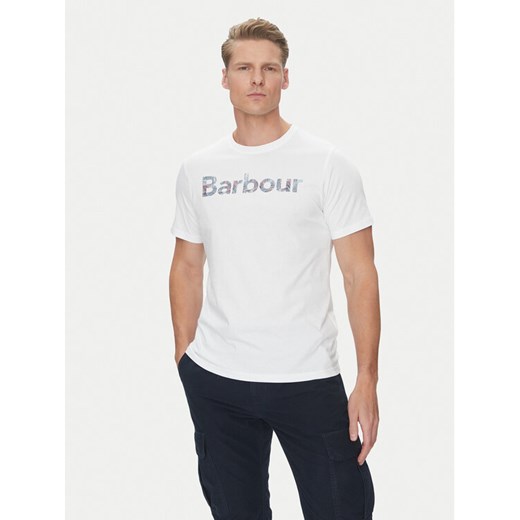 Barbour T-Shirt Devon MTS1391WH11 Biały Regular Fit ze sklepu MODIVO w kategorii T-shirty męskie - zdjęcie 182611609