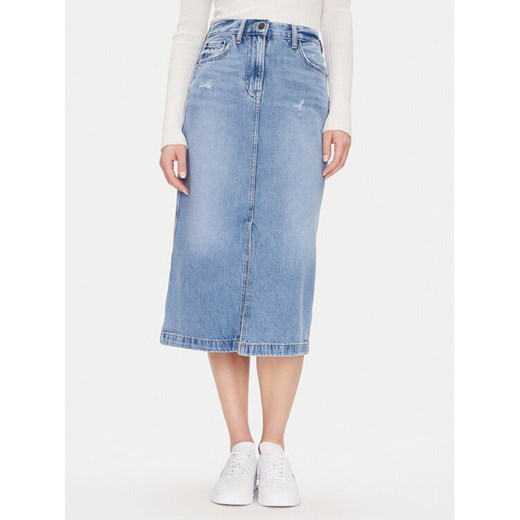 Tommy Jeans Spódnica jeansowa Claire Midi Skirt Bi8036 DW0DW21292 Niebieski Regular Fit ze sklepu MODIVO w kategorii Spódnice - zdjęcie 182611629